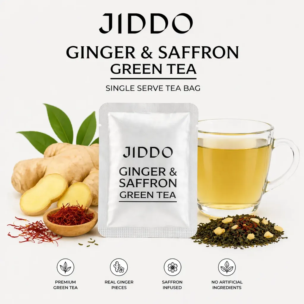 Ginger & Saffron Botanical Green Tea - Single Serve Tea Bags